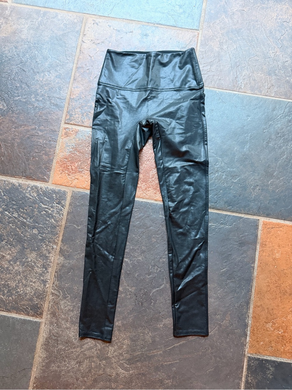 Jane & Bleecker Women's Black Faux Leather High Waisted Leggings